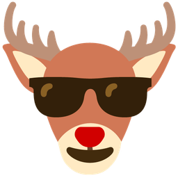 Smiling face with sunglasses and Deer