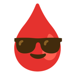 Smiling face with sunglasses and Drop of blood