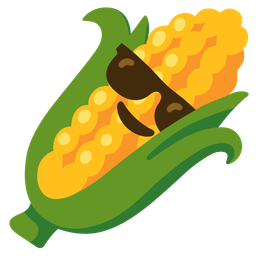 Smiling face with sunglasses and Ear of corn