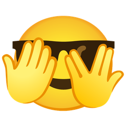 smiling face with sunglasses and face with peeking eye