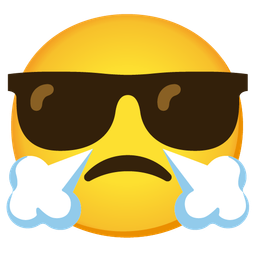 Smiling face with sunglasses and Face with steam from nose