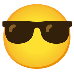 smiling face with sunglasses and face without mouth