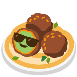 Smiling face with sunglasses and Falafel