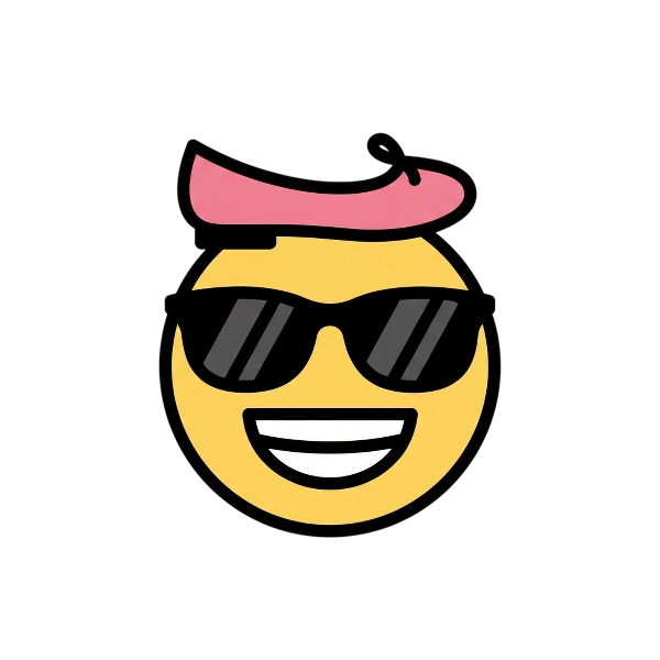 Smiling face with sunglasses and Flat shoe