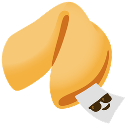Smiling face with sunglasses and Fortune cookie