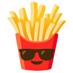 Smiling face with sunglasses and French fries