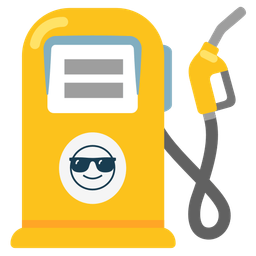 Smiling face with sunglasses and Fuel pump