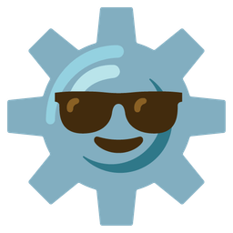 Smiling face with sunglasses and Gear