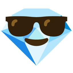 Smiling face with sunglasses and Gem stone