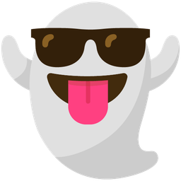 Smiling face with sunglasses and Ghost