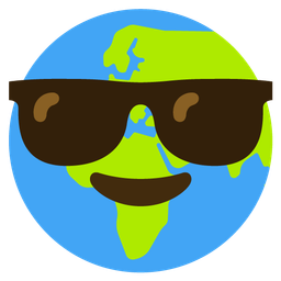 Smiling face with sunglasses and Globe showing Europe-Africa