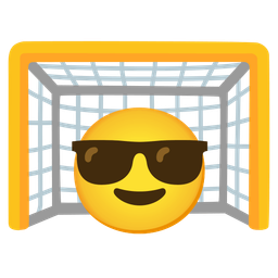 Smiling face with sunglasses and Goal net