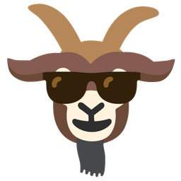 Smiling face with sunglasses and Goat