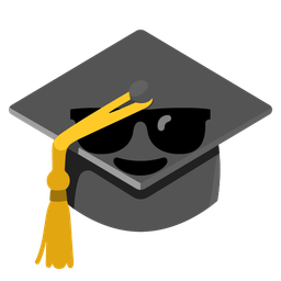 Smiling face with sunglasses and Graduation cap