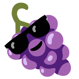 Smiling face with sunglasses and Grapes