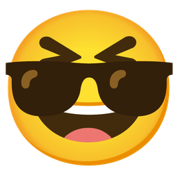 Smiling face with sunglasses and Grinning squinting face