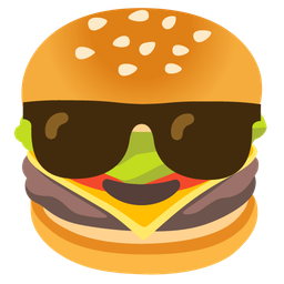 Smiling face with sunglasses and Hamburger