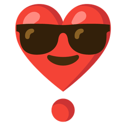 Smiling face with sunglasses and Heart exclamation
