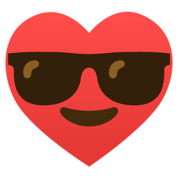 Smiling face with sunglasses and Heart suit