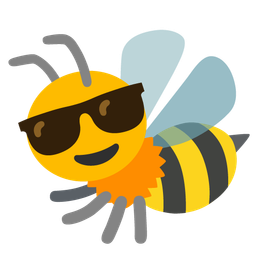 Smiling face with sunglasses and Honeybee