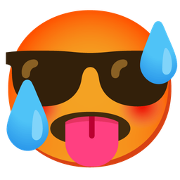 Smiling face with sunglasses and Hot face