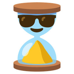 Smiling face with sunglasses and Hourglass done