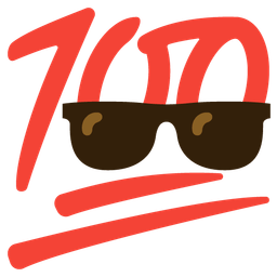 Smiling face with sunglasses and Hundred points