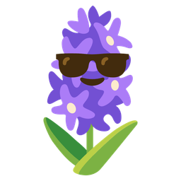 Smiling face with sunglasses and Hyacinth
