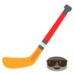 Smiling face with sunglasses and Ice hockey