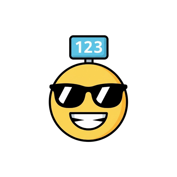 Smiling face with sunglasses and Input numbers