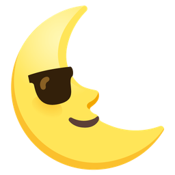 Smiling face with sunglasses and Last quarter moon face