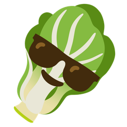Smiling face with sunglasses and Leafy green