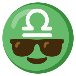 Smiling face with sunglasses and Libra