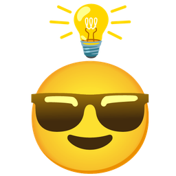 Smiling face with sunglasses and Light bulb