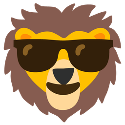 Smiling face with sunglasses and Lion