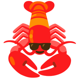 Smiling face with sunglasses and Lobster