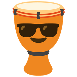 Smiling face with sunglasses and Long drum