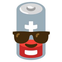 Smiling face with sunglasses and Low battery