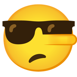 smiling face with sunglasses and lying face