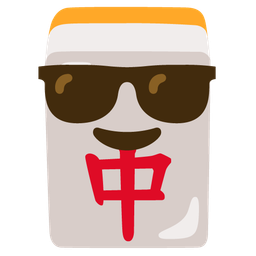 Smiling face with sunglasses and Mahjong red dragon