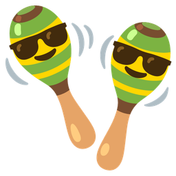 Smiling face with sunglasses and Maracas