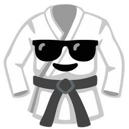 Smiling face with sunglasses and Martial arts uniform