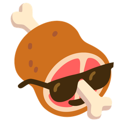 Smiling face with sunglasses and Meat on bone