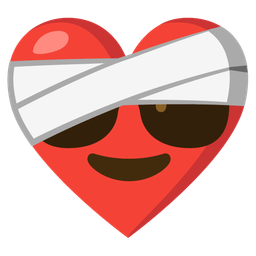 Smiling face with sunglasses and Mending heart