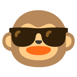 Smiling face with sunglasses and Monkey face