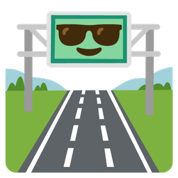 Smiling face with sunglasses and Motorway