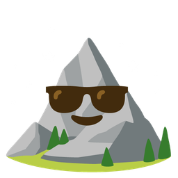 Smiling face with sunglasses and Mountain