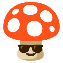 Smiling face with sunglasses and Mushroom