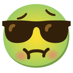 Smiling face with sunglasses and Nauseated face