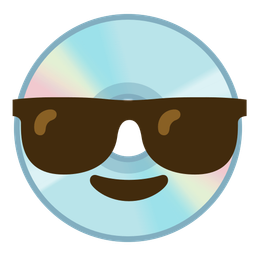 Smiling face with sunglasses and Optical disk